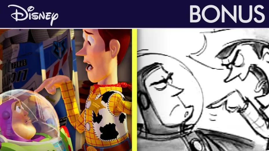 Видео к фильму История игрушек | Toy Story C&ocirc;te &agrave; C&ocirc;te | Sc&egrave;ne &laquo; Tomber avec panache &raquo; | Storyboards vs Film