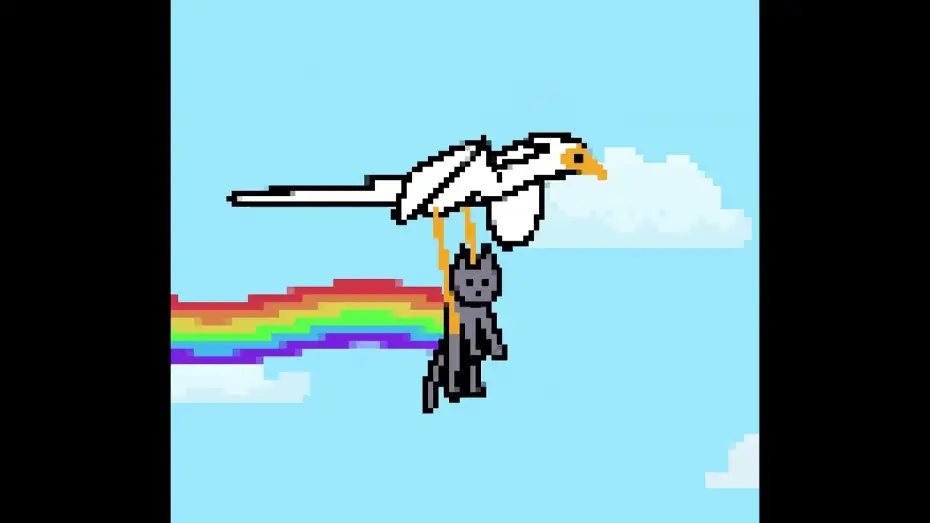 Видео к фильму Поток | Nyan cat but make it FLOW 🐈&zwj;⬛ featuring Secretarybird and Cat