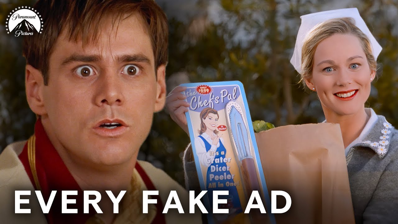 Видео к фильму Шоу Трумана | Every Time Jim Carrey Spots a Creepy Fake Ad