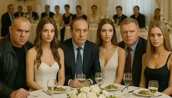 По сюжету: гости на свадьбе героев.